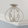 Minka Lavery Modern Industrial Ceiling Light Semi Flush Mount Fixture 14" Polished Nickel Openwork Shade for Bedroom Living Room - 2 of 3