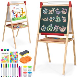 SUGIFT 26" Wide Kids Easel 3‑in‑1 Height Adjustable Art Easel with Chalkboard, Whiteboard & Paper Roll - 1 of 4