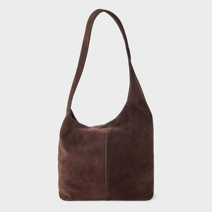Asymmetrical Suede Bucket Bag - A New Day™ Brown - 1 of 4
