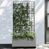 Lirago 6 ft. H x 3 ft. W Metal Planter Box privacy screen Garden Bed with Trellis and Wheels - Gray - 2 of 4