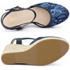 Allegra K Women's Espadrille Platform Closed Toe Lace Wedge Heel Sandals - 4 of 4