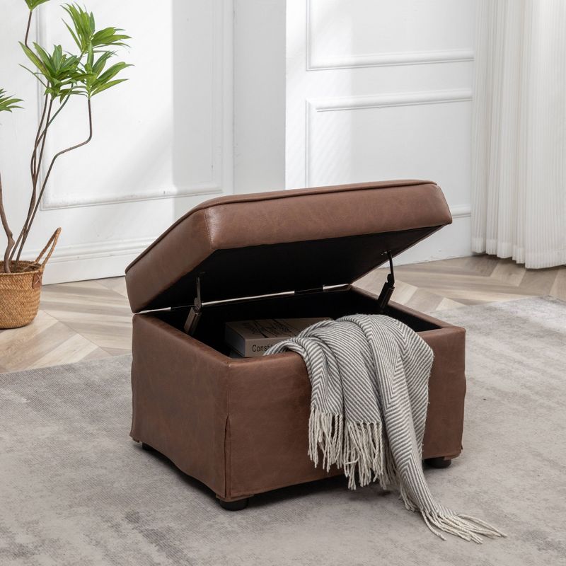 24" Wide Rectangle Storage Ottoman - WOVENBYRD, 2 of 11