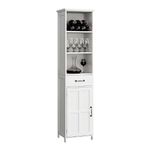 VANIRROR Floor Slim Storage Cabinet, Narrow Line Cabinet, Tall Storage Organizer With Drawer and Single Door for Living Room, Bathroom - 1 of 4