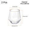 Unique Bargains Textures Walls Rims Diamond Whiskey Glasses 2 Pcs - 2 of 4