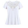 Collections Etc Feminine Lace Trimmed Scoop Neckline Short Sleeve Top - 4 of 4