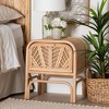 bali & pari Carabella Natural Rattan 1 Drawer Nightstand Natural: Handcrafted, Bohemian Design, Secure Storage - 2 of 4