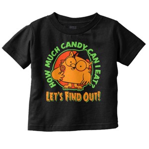 Tootsie Owl Halloween How Much Candy Toddler Baby Graphic T Shirt Brisco Brands - 1 of 4