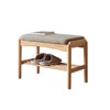 Racxily Solid Oak Natural Wood Shoe Bench & Storage Rack, Elegant Design, Multi-Functional for Entryway/Bedroom - 2 of 4