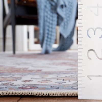 Ivory Synthetic Non-slip 8' x 10' Rectangular Area Rug