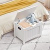 Whizmax Storage Chest, Upholstered Storage Trunk with 2 Safety Hinges, Storage Bench, Flip-Top Toy Chest for Entryway, Bedroom, Living Room, White - 2 of 4