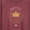 Women's - Disney Princess - Royally Fierce Lightweight French Terry Wide Neck Long Sleeve Shirt - 2 of 4