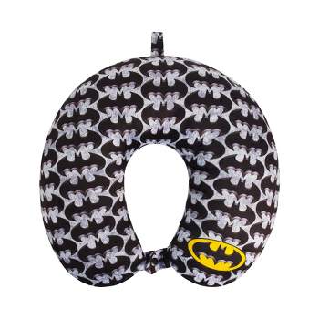 FUL Batman Neck Pillow, Logo Design Travel Head Pillow for Sleep in Airplane or Car, Gray