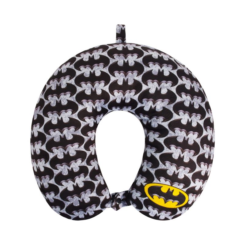 FUL Batman Neck Pillow, Logo Design Travel Head Pillow for Sleep in Airplane or Car, Gray, 1 of 5