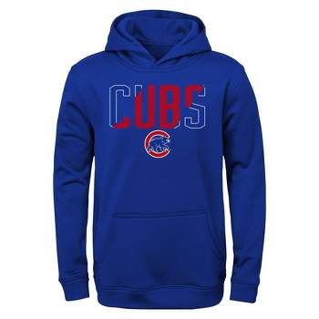 MLB Chicago Cubs Boys' Line Drive Poly Hooded Sweatshirt