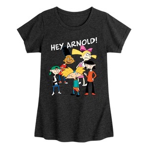 Girls' - Hey Arnold! - Group Shot Fitted Short Sleeve Graphic T-Shirt - 1 of 4