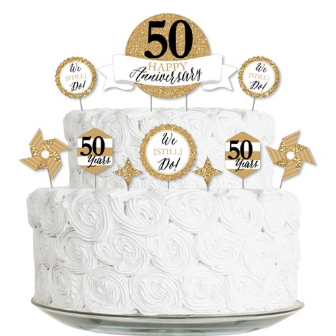 Forty Cake Topper Gold Glitter, Modern Design 40 Birthday, Days