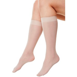 Comfort Choice Women's Plus Size 3-Pack Knee-High Compression Socks - 1 of 2