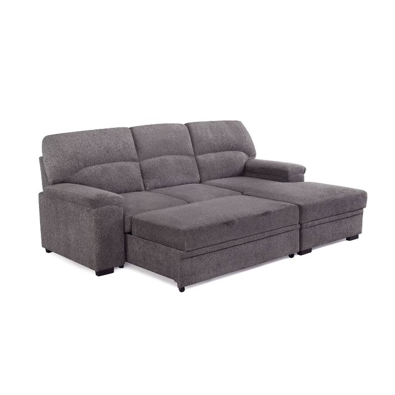 Tampa Sectional Convertible Futon Sofa Bed Ash Gray - Serta, 5 of 14