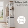 Above Washer Dryer Shelf 5 Tiers Adjustable Height 28" Laundry Room Organiser with Double Wooden Shelves Saves Space on Bathroom Balcony, Black - 4 of 4