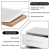 Hommpa Modern High Gloss LED Nightstand with 2 Drawers & Handle - 4 of 4
