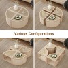 Modular Rattan Coffee Table,4-Piece Convertible Round to Square Table with Storage and Solid Wood Frame for Living Room-Baofuwish - 2 of 4