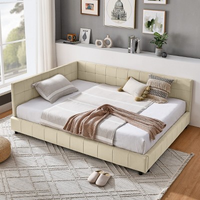 Eucalyptus Wood Sofa With Backrest And Armrests,Velvet Upholstered Tufted Sofa Bed,Sofa Sleeper Couch,Indoor Furniture -Maison Boucle