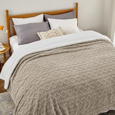 Bedsure | Faux Fleece Jacquard Thick Fuzzy Throw Blanket