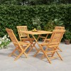 vidaXL Patio Dining Set Table and Chair Furniture 5 Piece Solid Wood Teak - 2 of 4