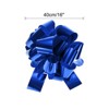 Unique Bargains Bright Durable Metallic Gift Wrapping Large Pull Bow for Wedding 2 Pcs Blue 16 inch - 2 of 4