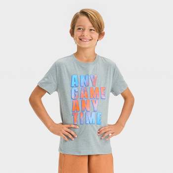 Boys' Short Sleeve 'Any Game Any Time' T-Shirt - Cat & Jack™ Gray