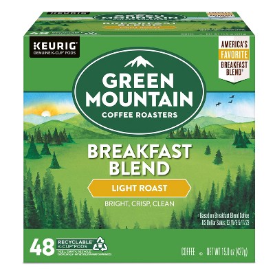 Green Mountain Coffee Breakfast Blend Keurig K-Cup Coffee Pods - Light Roast - 48ct