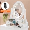 Vanity Desk with Mirror & LED Lights, Modern Vanity Table with Cushioned Stool and 3 Storage Drawers White - 4 of 4