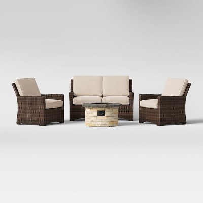 Halsted 4pc Fire Conversation Set - Tan - Threshold™