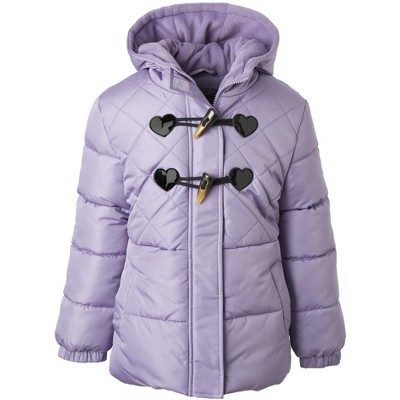 Pink Platinum Toddler Girl Diamond Quilt Toggle Puffer Jacket