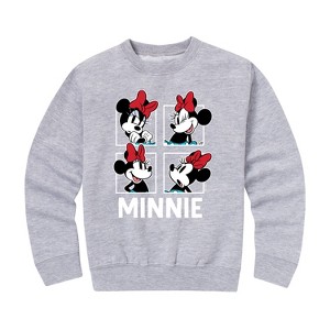 Girls' - Disney - Minnie Grid Graphic Long Sleeve Fleece Sweatshirt - 1 of 4