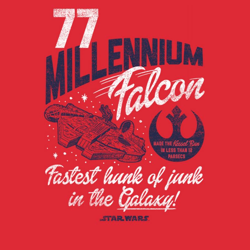 Men's Star Wars Millennium Falcon Fastest Junk 77 T-Shirt, 2 of 6