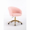 Okak Wool Office Chair, Vanity Chair with Adjustable Height and Golden Metal Base, Comfy Chair for Office, Bedroom, Vanity Room - 4 of 4