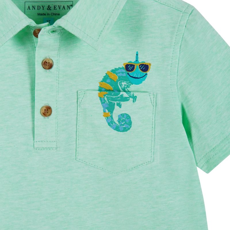 Andy & Evan  Toddler Chameleon Pocket Polo Shirt, 4 of 6
