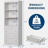 Clearance, Bookshelf with Drawers, Fluted 6-Tier Bookcase & Storage Cabinet, Open Shelf, Modern Waved Design for Living Room/Office - 2 of 4