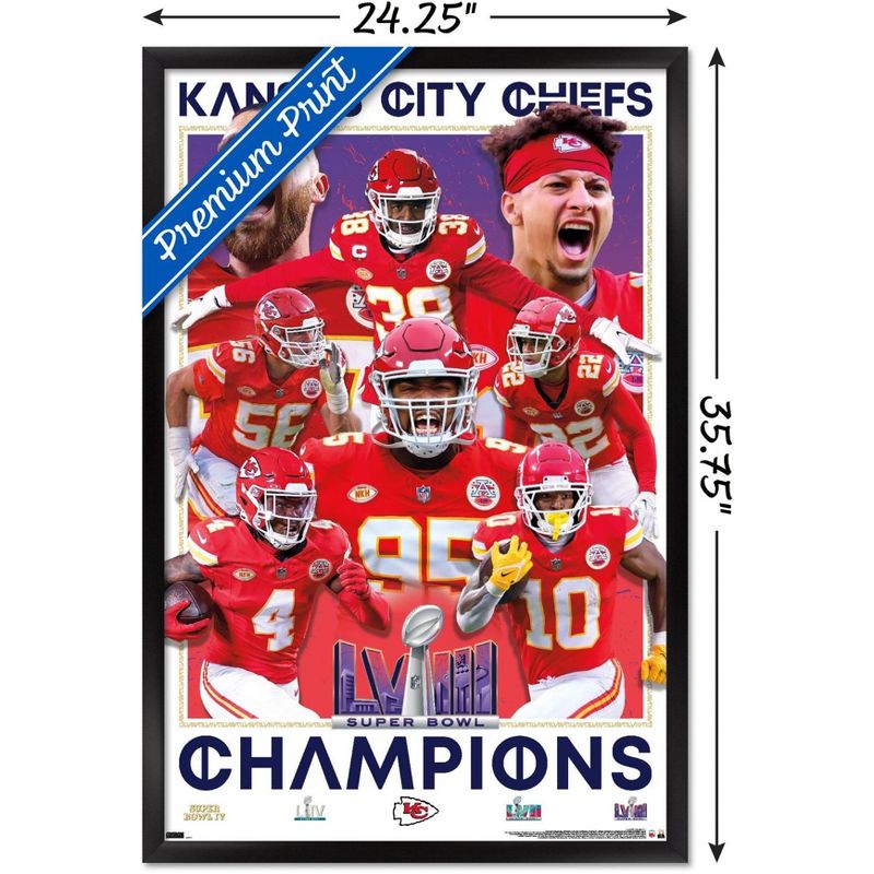 Trends International NFL Kansas City Chiefs - Super Bowl LVIII Champions Framed Wall Poster Prints, 3 of 7