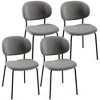 CENGHU Mid-Century Modern Boucle Fabric Dining Chairs, Curved Backrest Upholstered Boucle Dining Chair with Black Metal Legs - 3 of 4