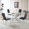 Kumasinova 47.24" Round/Square Dining Table for 4-6,Kitchen Table with Cross Metal Leg & Glass Top,Small Dinner Table for Living Room,Dining Room - 2 of 4
