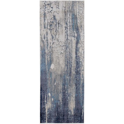 Indio Modern Abstract Ivory/Blue/Black Area Rug