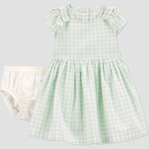 green emerald velvet dress Girls' Green Gingham Twirl Dress