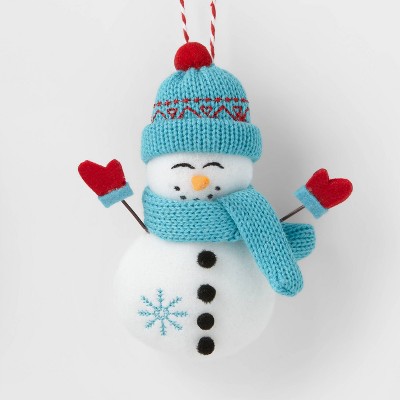 Snowman with Knit Hat Christmas Tree Ornament - Wondershop™