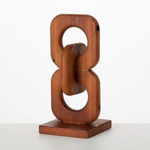 Sullivans 10.75" Modern Wood Chain Link Decor - 1 of 3