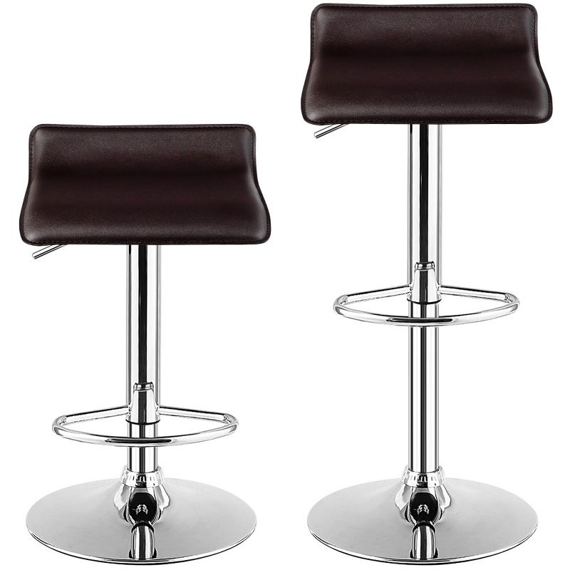 Tangkula 2-Piece Pub Swivel Barstool Height Adjustable Square Pub Chairs with Footrest, 5 of 6