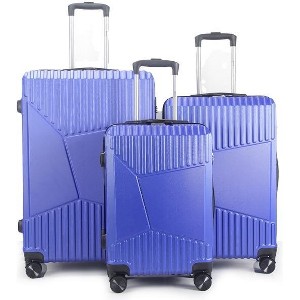 Mirage Luggage Melinda ABS Hard Shell Lightweight 360 Dual Spinning Wheels and Combo Lock 3-Piece Luggage Set - 1 of 4
