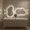 Apmir Super Bright 192 LEDs/m LED Lighted Anti-Fog Tempered Glass Irregular Bathroom/Vanity Mirror with ETL & 3-Year Warranty - 4 of 4