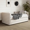 YONWAY Twin Size Daybed With Trundle and 3 Storage Drawers Chenille Fabric Space-Saving Easy assembly For Living Room Guest Room - 4 of 4